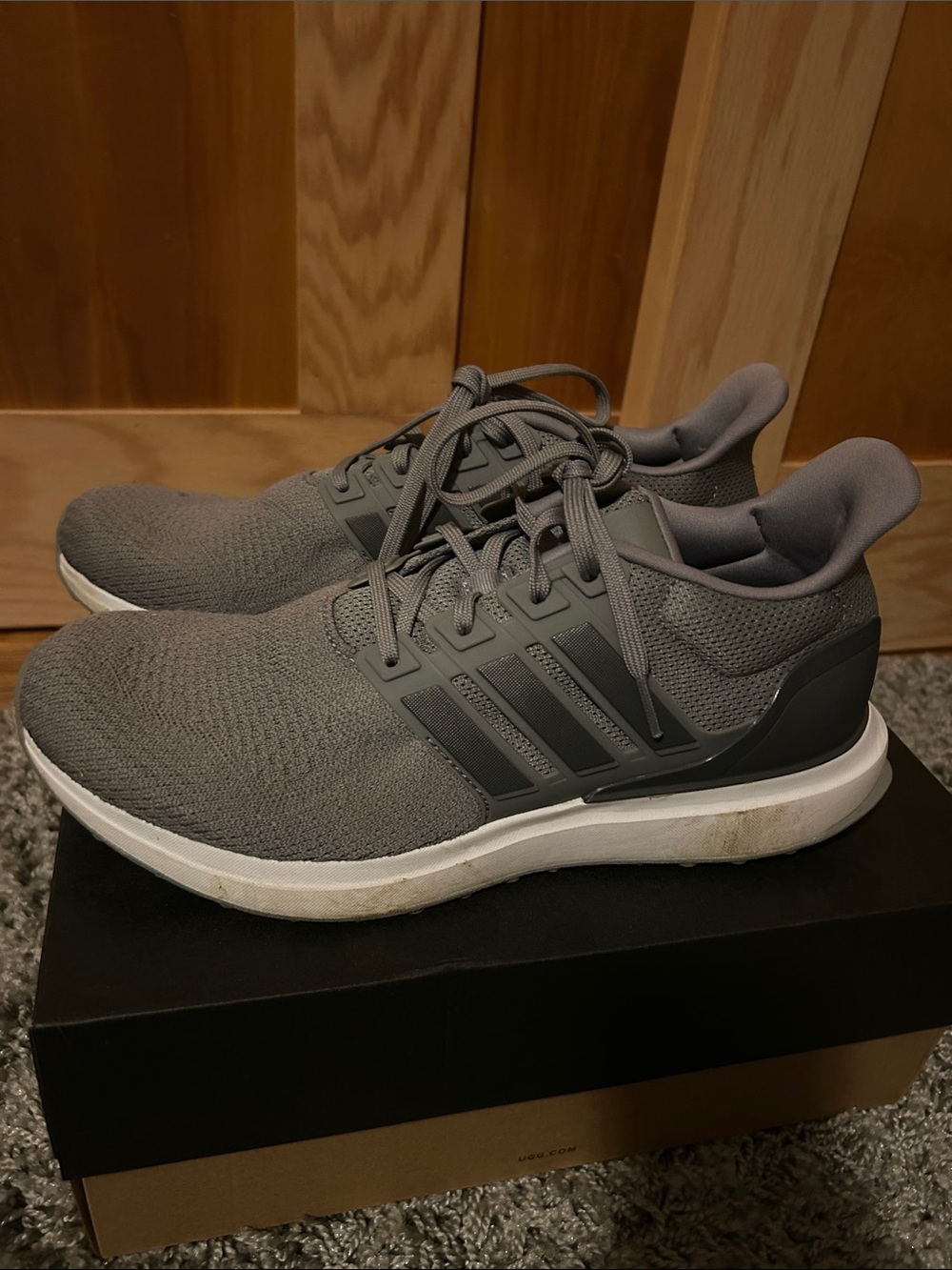 adidas Men's Gray Knit Running Shoes